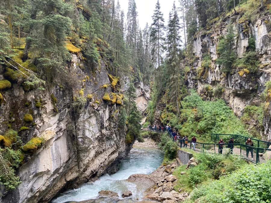Banff: Louise & Moraine Lake or Johnston Canyon 1/2 Day Tour - Johnston Canyon season: a satisfying hike-light with big payoff