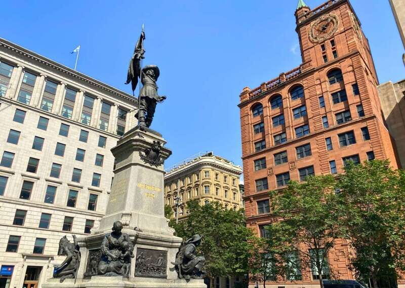 Montréal: The Original Old Montréal Walking Tour - Finding the Obelisk meeting point (Place d’Youville)