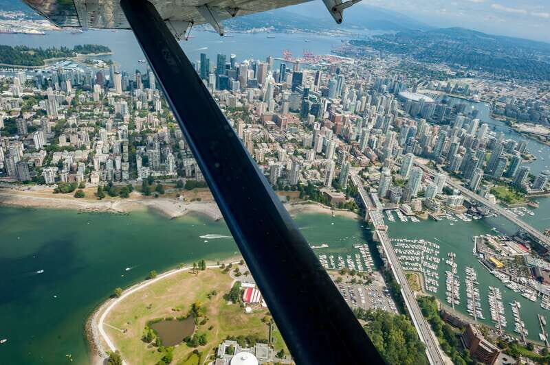 Vancouver: Extended Scenic Panorama Seaplane Tour - BC Place and Science World: sports-fan and family-friendly downtown angles