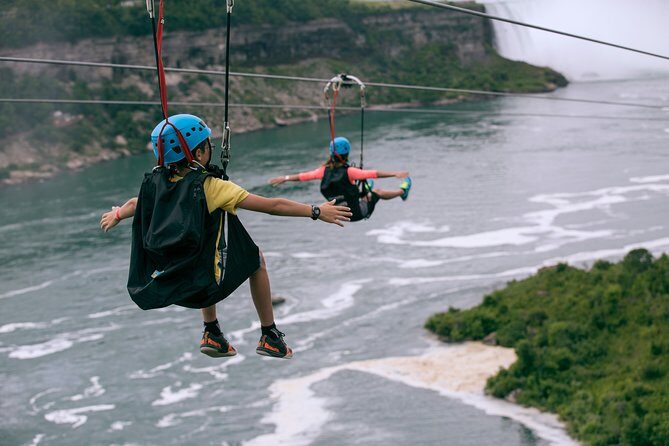 Zipline To The Falls in Niagara Falls, Canada - Getting the big views: gliding 2,200 feet above Niagara